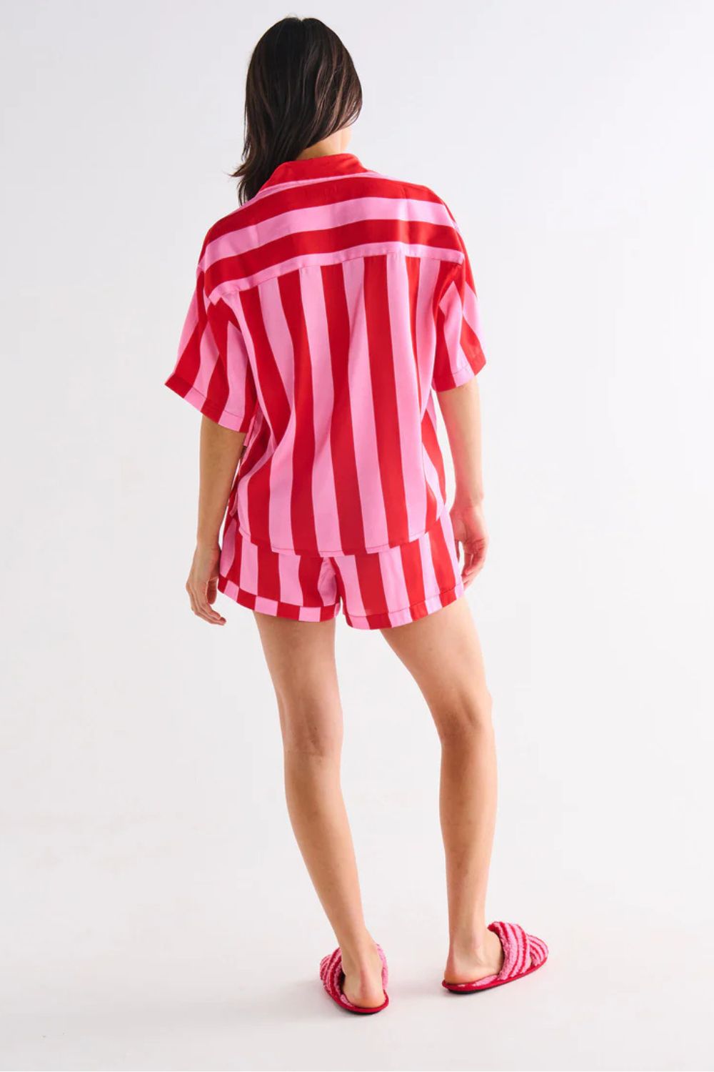 SANTA BABY ADULT ECO SATIN SHORT SLEEVE SHIRT & SHORT PYJAMA SET