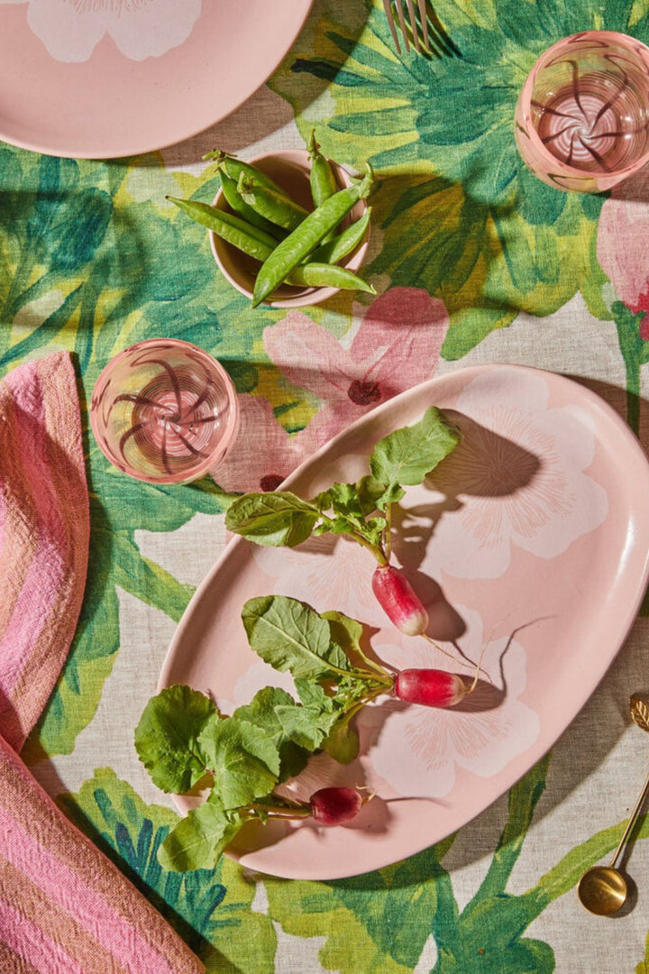 Jardin Pink Oval Plate