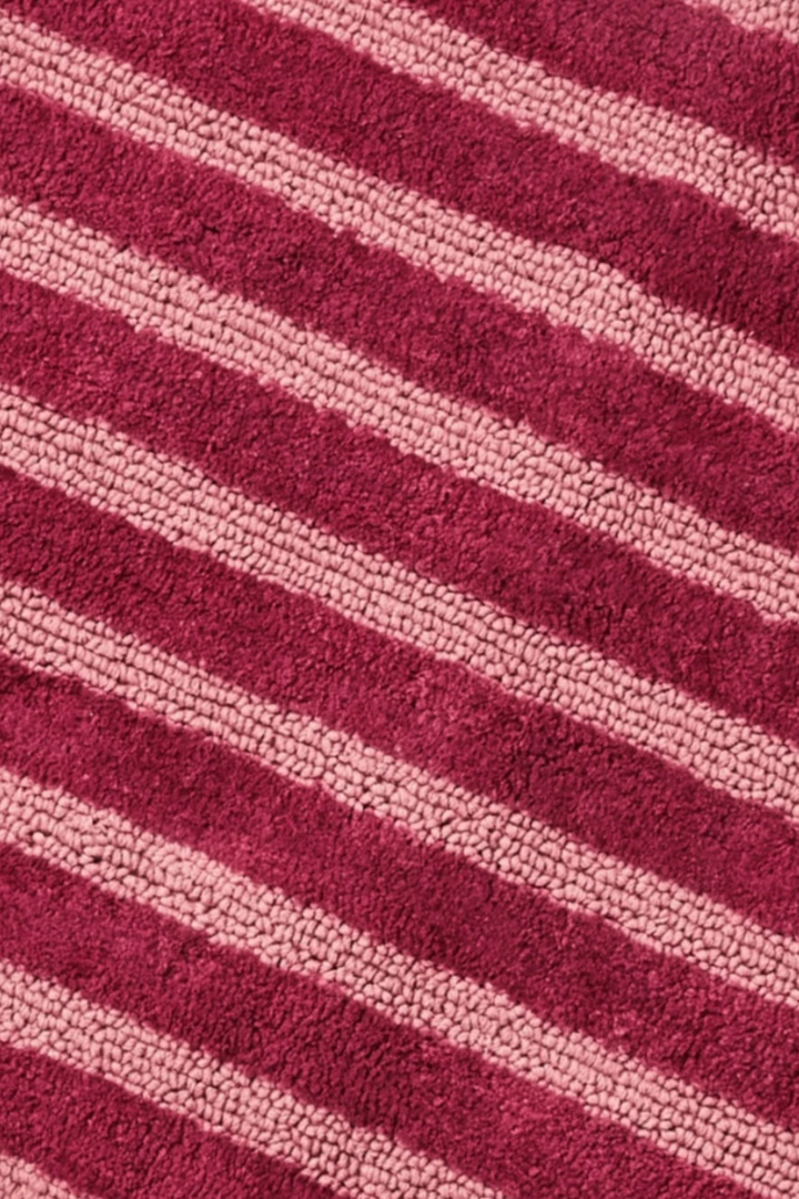 Stripe Burgundy Long Bath Mat