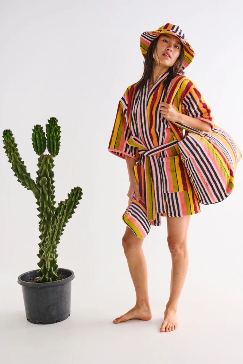 CASABLANCA STRIPE TERRY OVERSIZED BEACH BAG