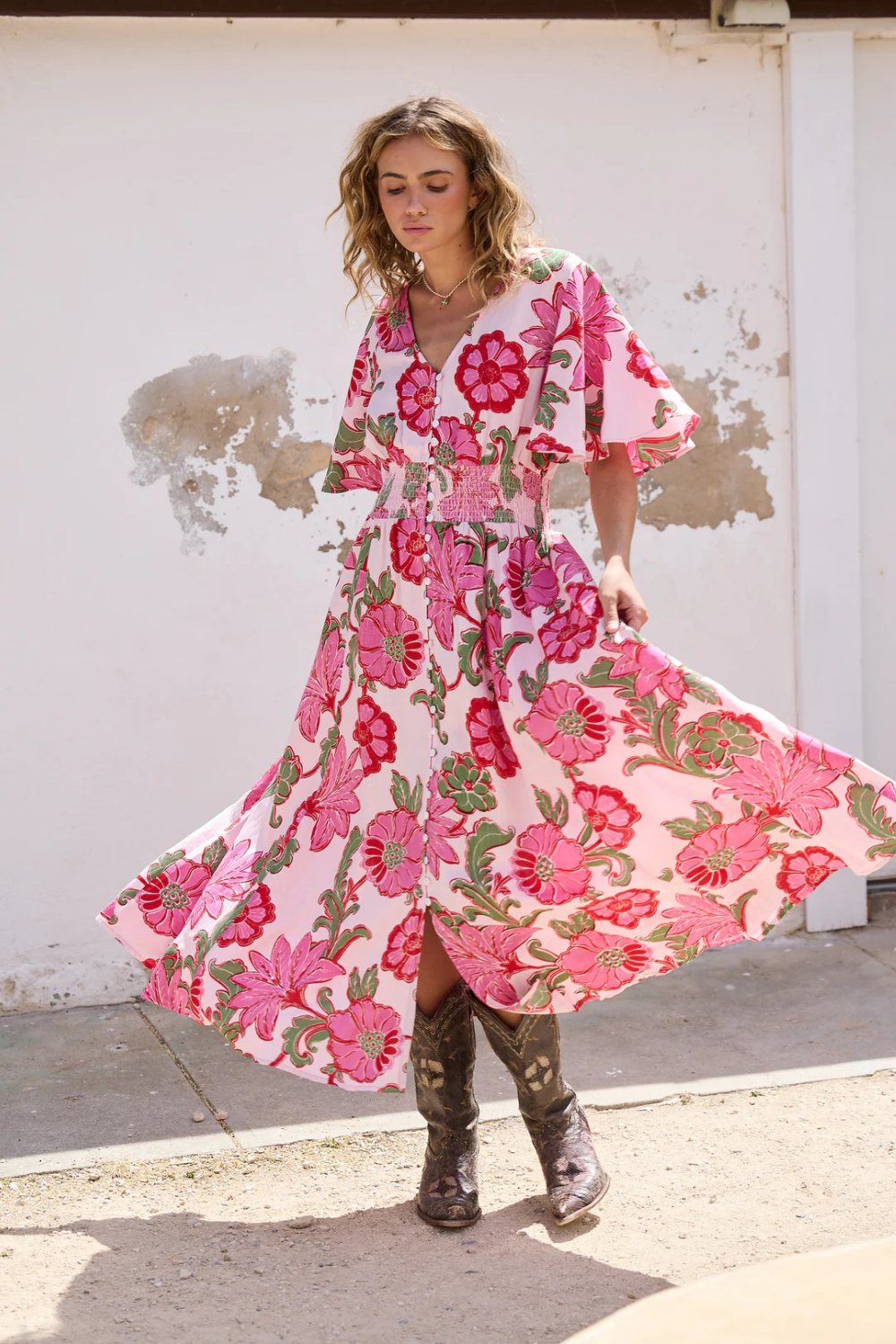 Harlow Dress - Pink Ibiza