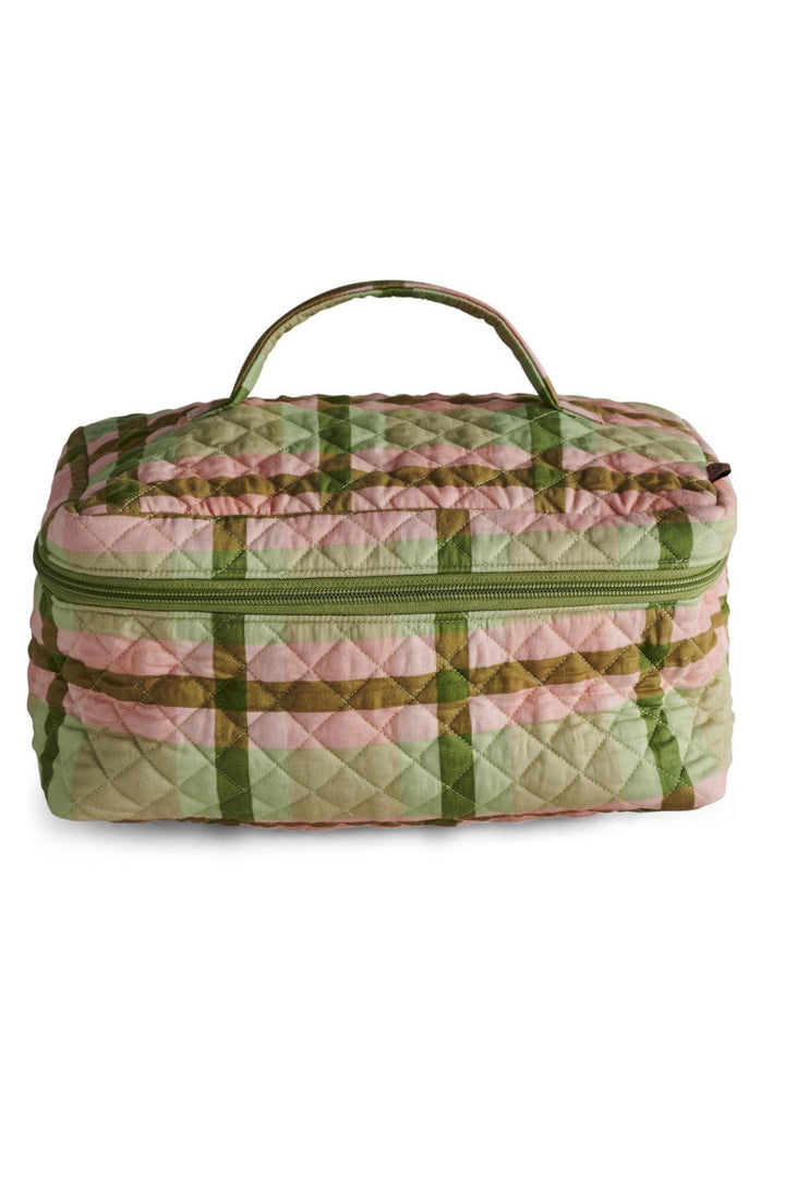 Pistachio Tartan Quilted Cotton Toiletry Case One Size