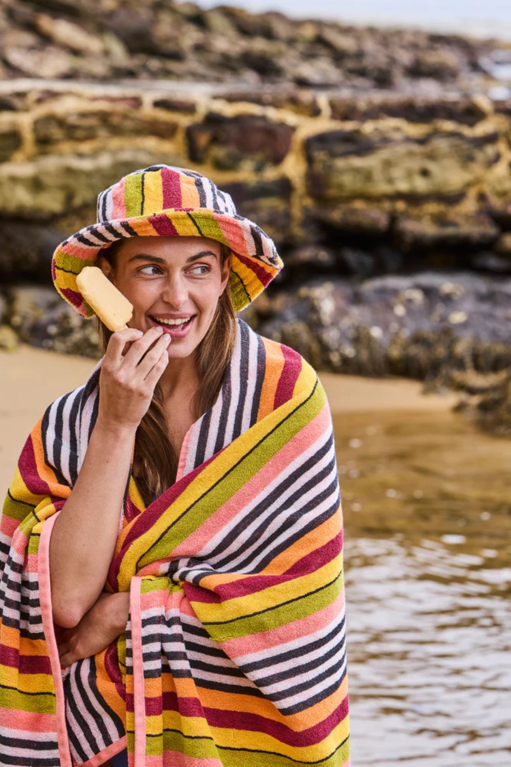CASABLANCA STRIPE TERRY BEACH TOWEL