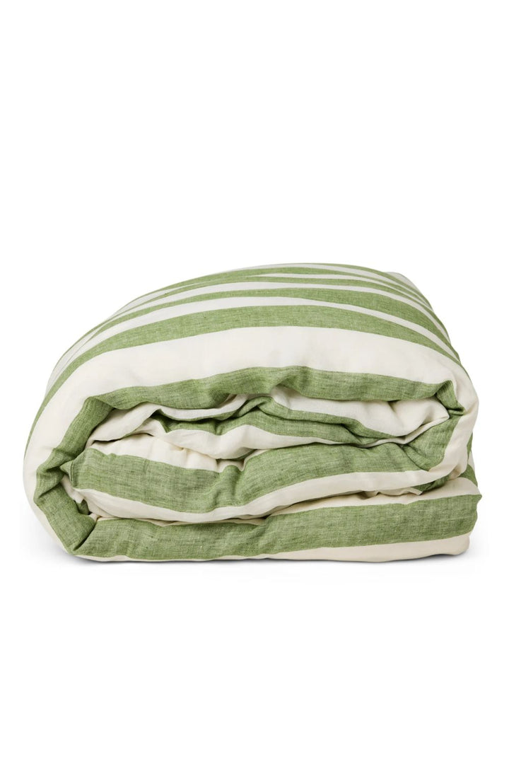 MOSS STRIPE LINEN QUILT COVER KING