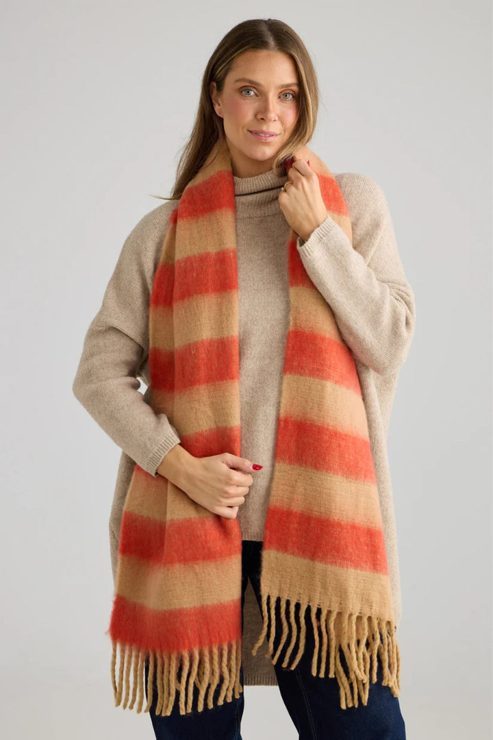 Malibu Scarf - Orange/ Tan