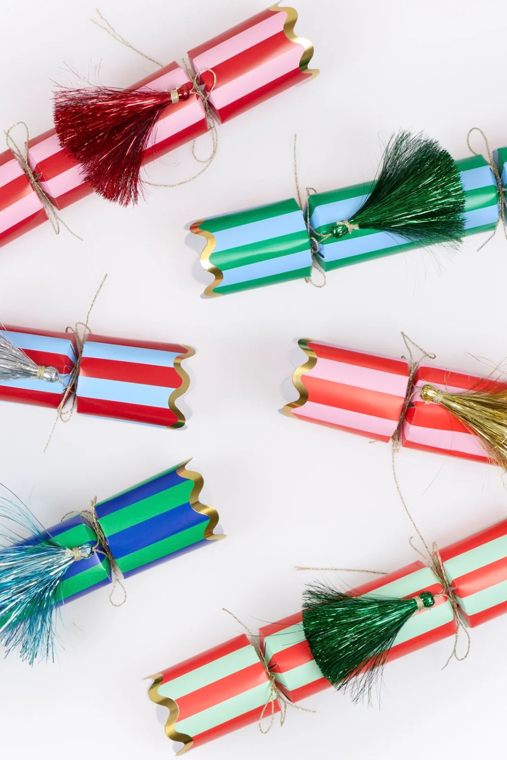 Striped Tinsel Tassel Crackers