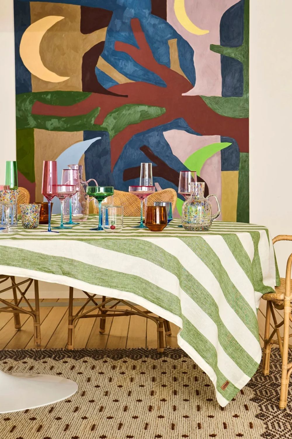 MOSS STRIPE TABLECLOTH