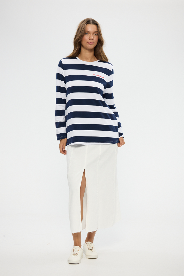 Roam Tee - Navy Stripe - Crate Expectations