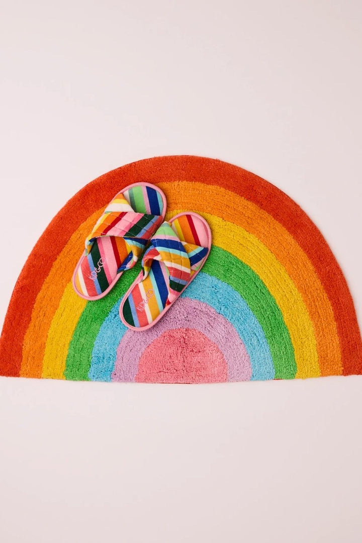 Fete Diagonal Stripe Quilted Velvet Adult Slippers