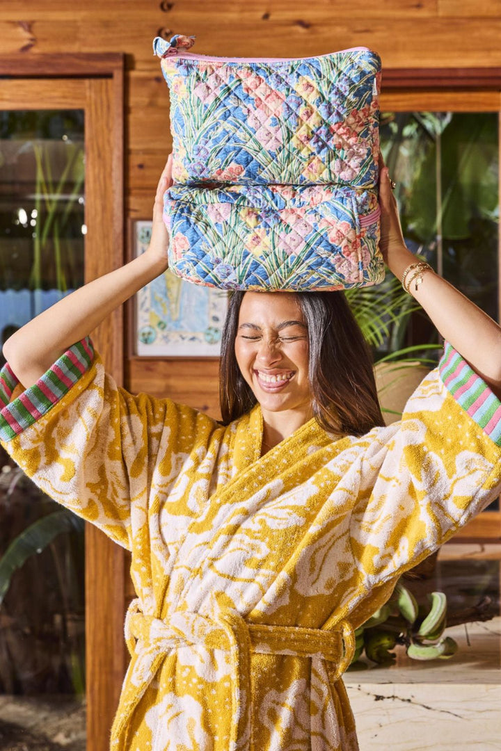 Kip&Co x Anna Spiro Gladiolus Quilted Cotton Toiletry Purse One Size