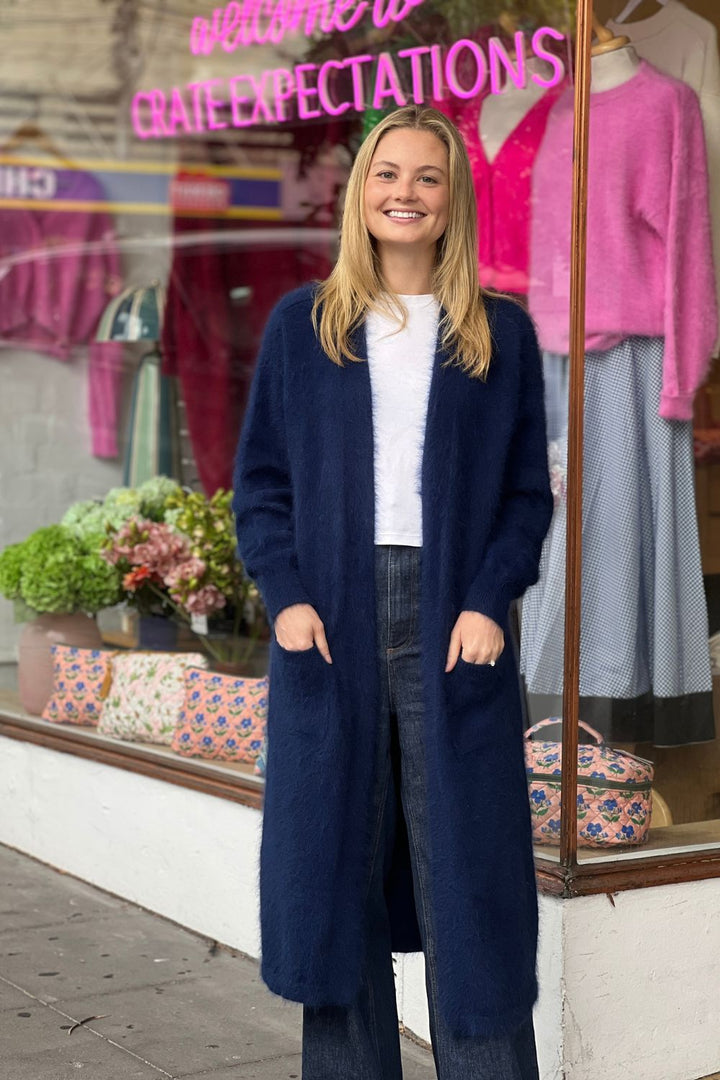 NAVY LONG CARDIGAN