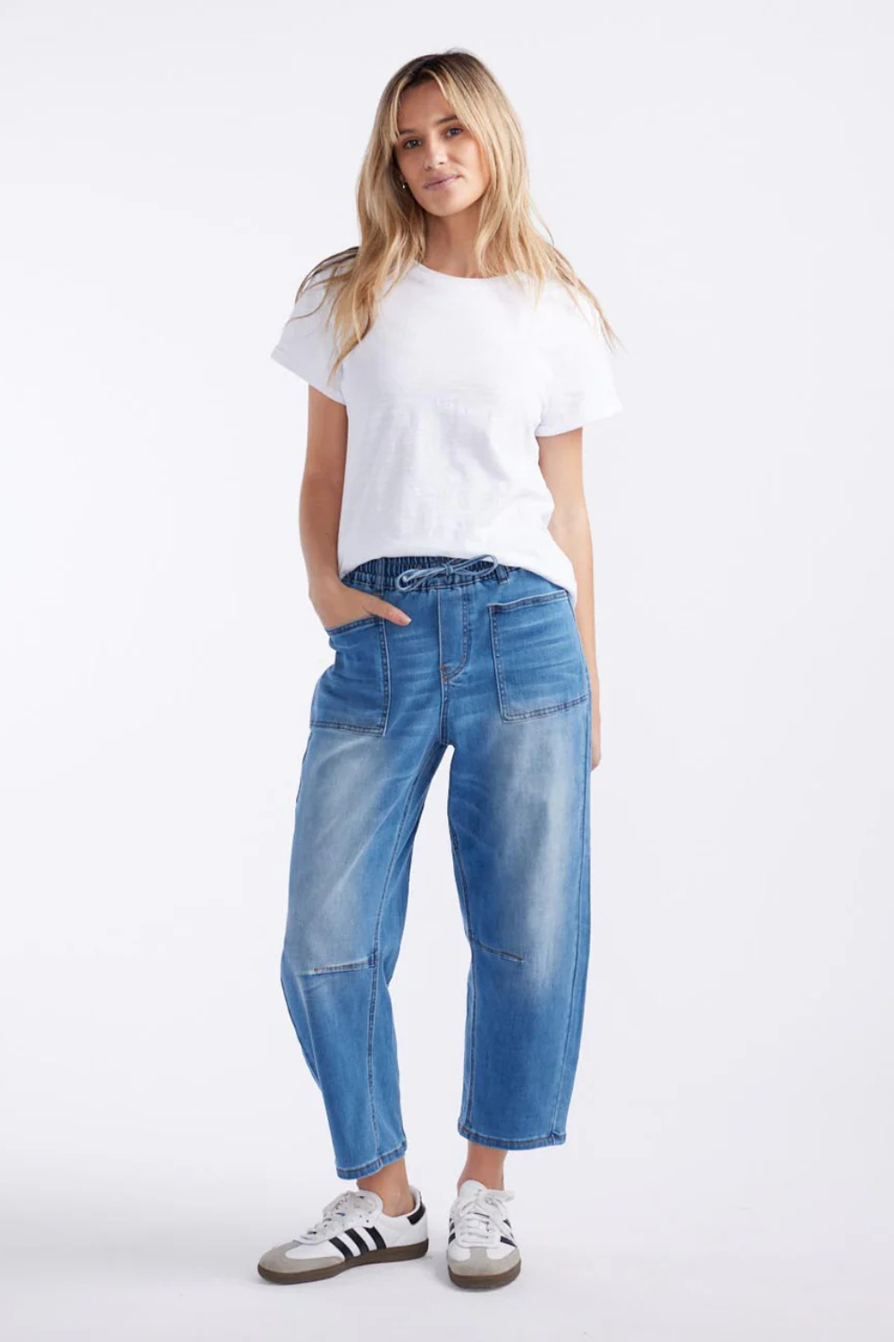 Leo Barrel Jeans - Blue Denim