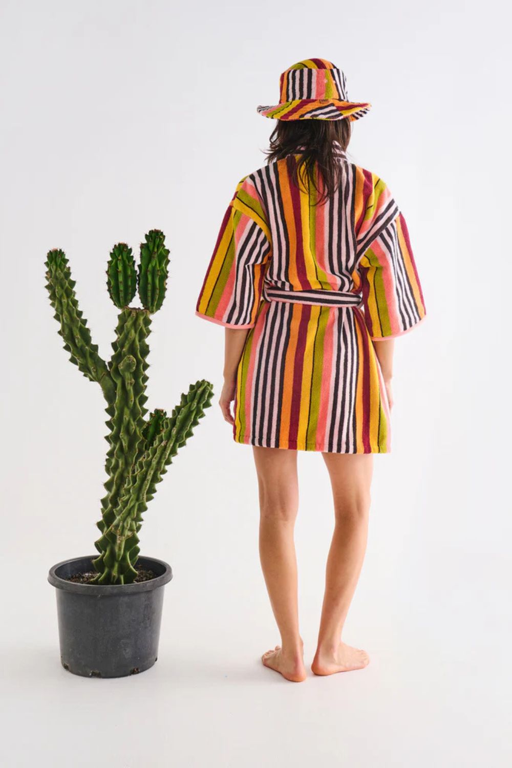CASABLANCA STRIPE TERRY MINI ROBE