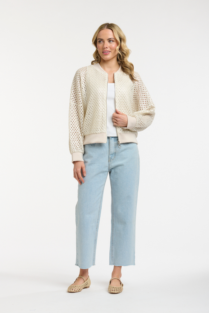 FOILED KNIT BOMBER