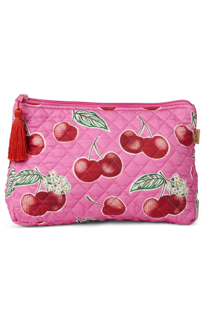 Cherry Blossom Quilted Cotton Toiletry Purse One Size