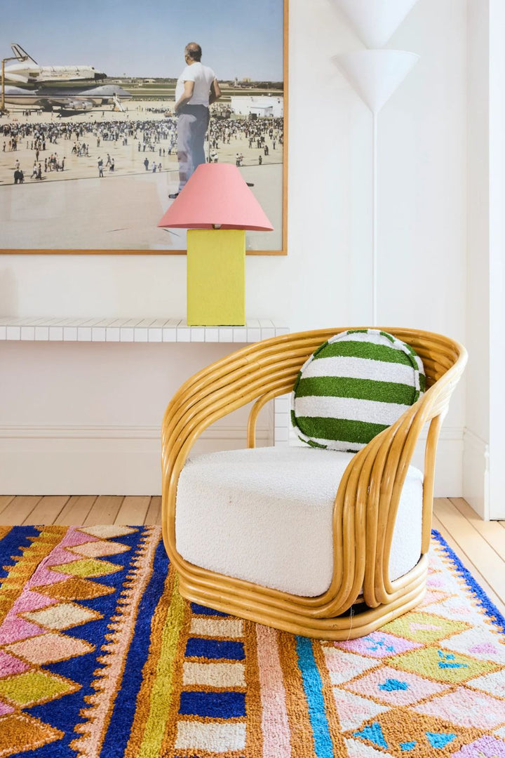 MOSS STRIPE BOUCLE PEA CUSHION