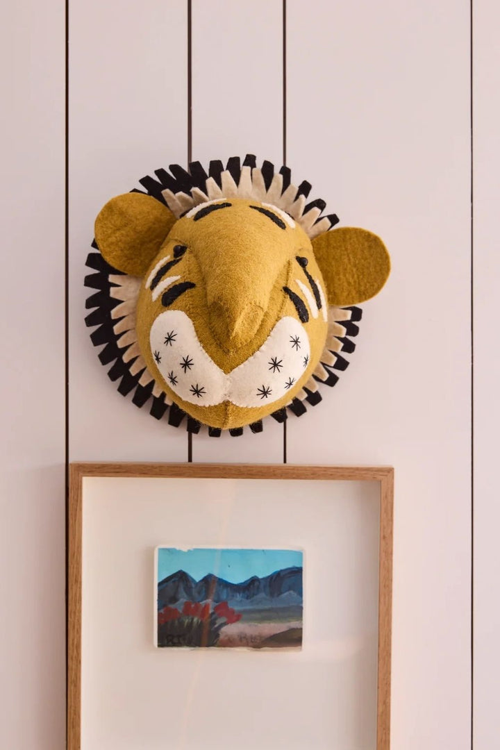 Tiger Felted Animal Wall Mount