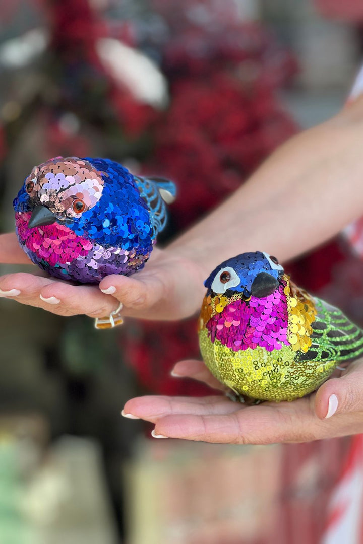 Jasper Clip on Sequin Bird Blue