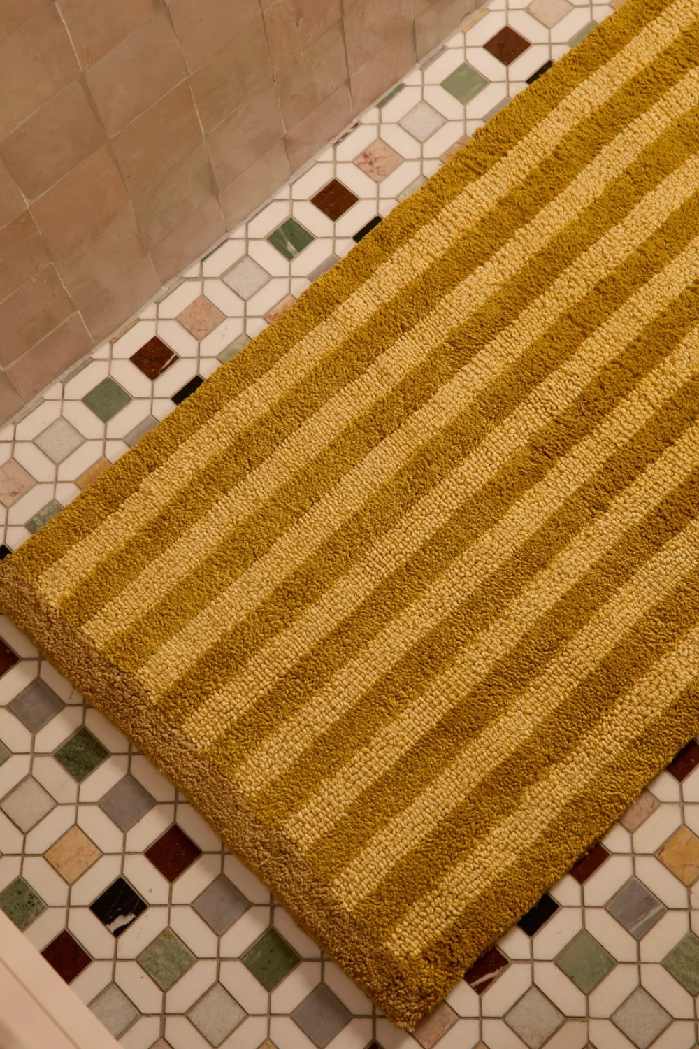 Stripe Mustard Long Bath Mat