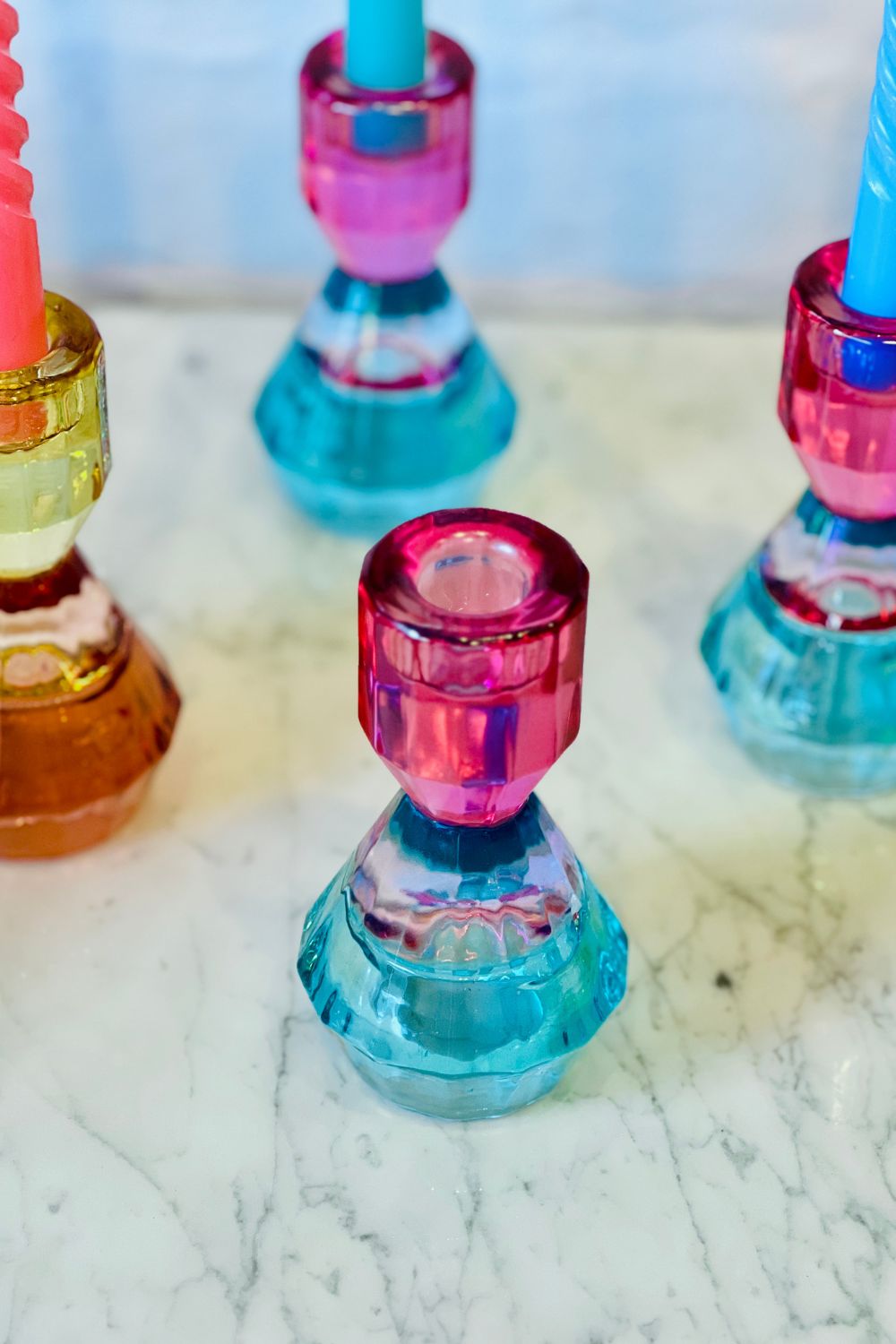 Amber Candle Stick Holder