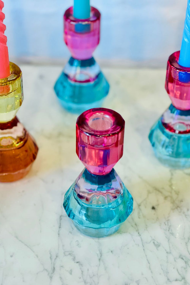 Amber Candle Stick Holder