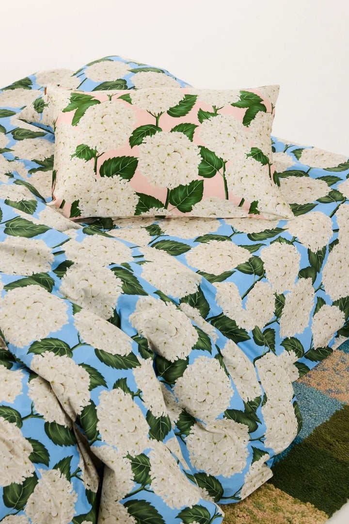 Hydrangea Blue Organic Cotton Fitted Sheet