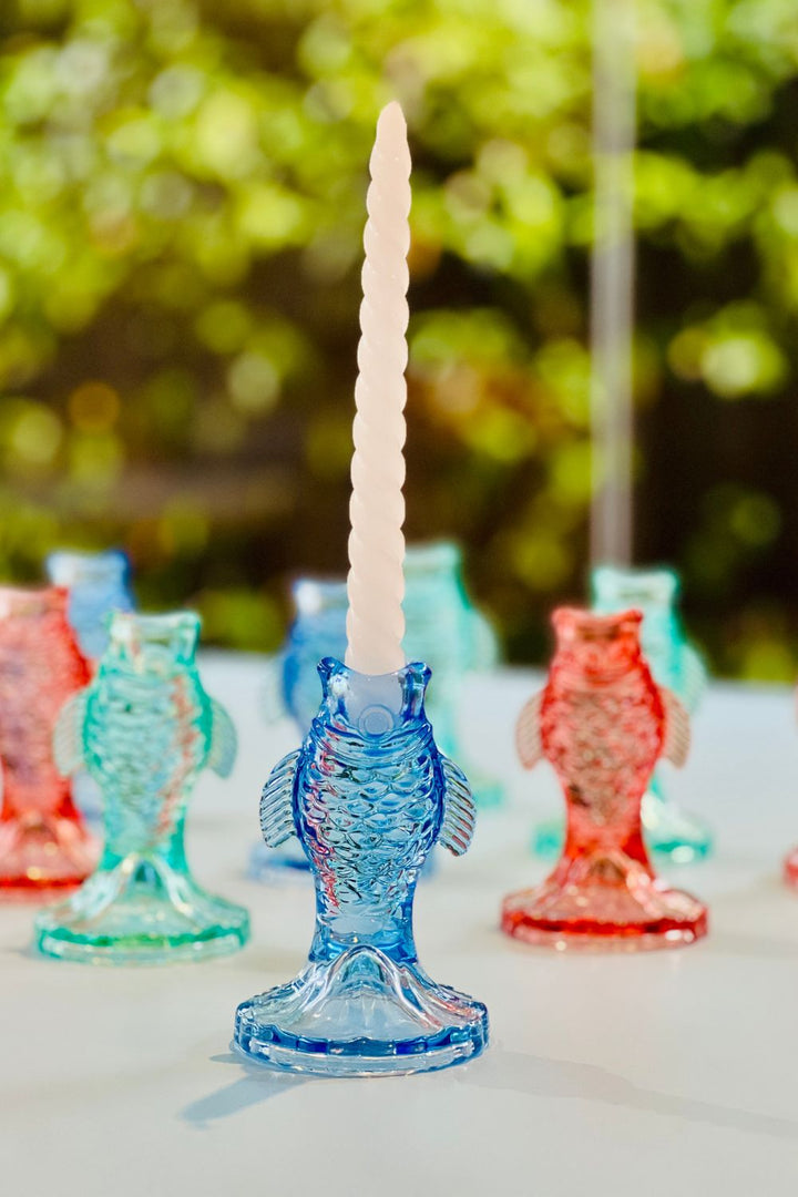 Goldfish Blue Candle Stick Holder