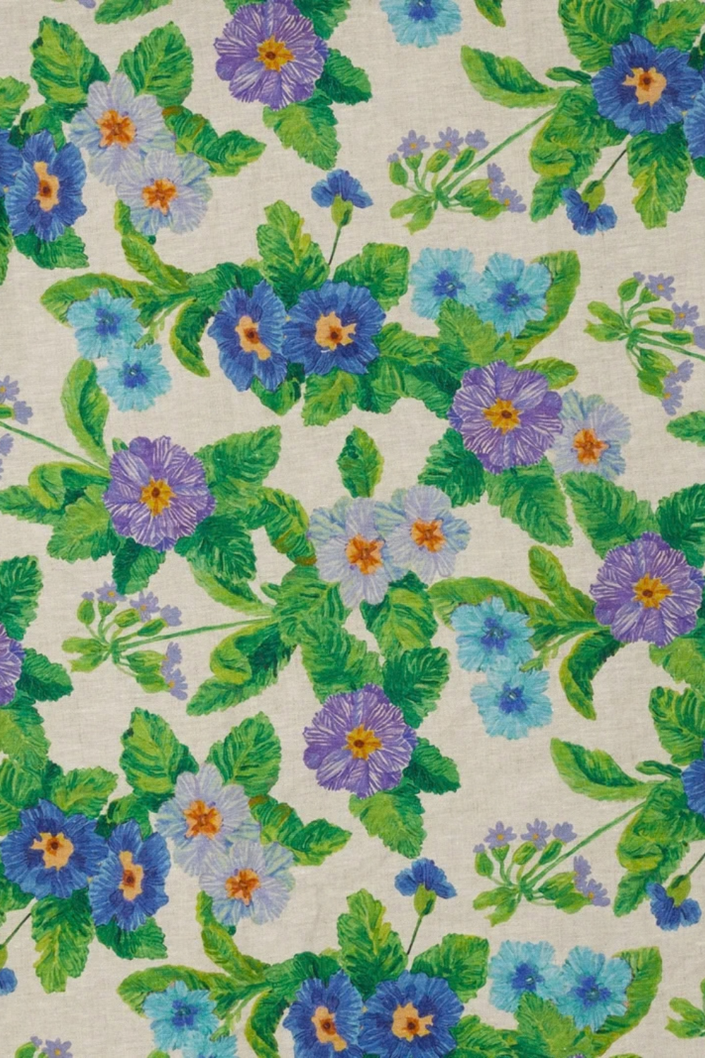 Summer Patch Blue Linen Tablecloth