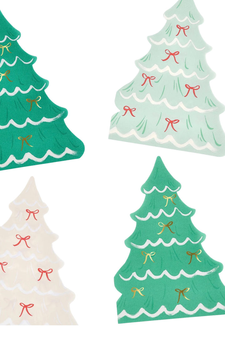 Christmas Tree with Bow Napkins