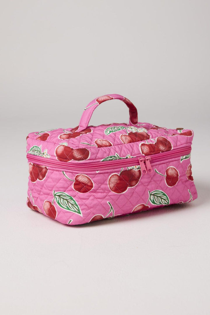 Cherry Blossom Quilted Cotton Toiletry Case One Size