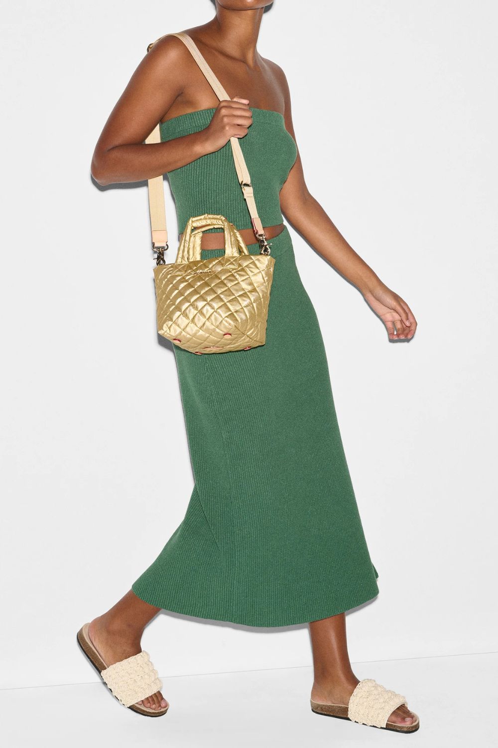 Light Gold Pearl Metallic Micro Metro Tote Deluxe