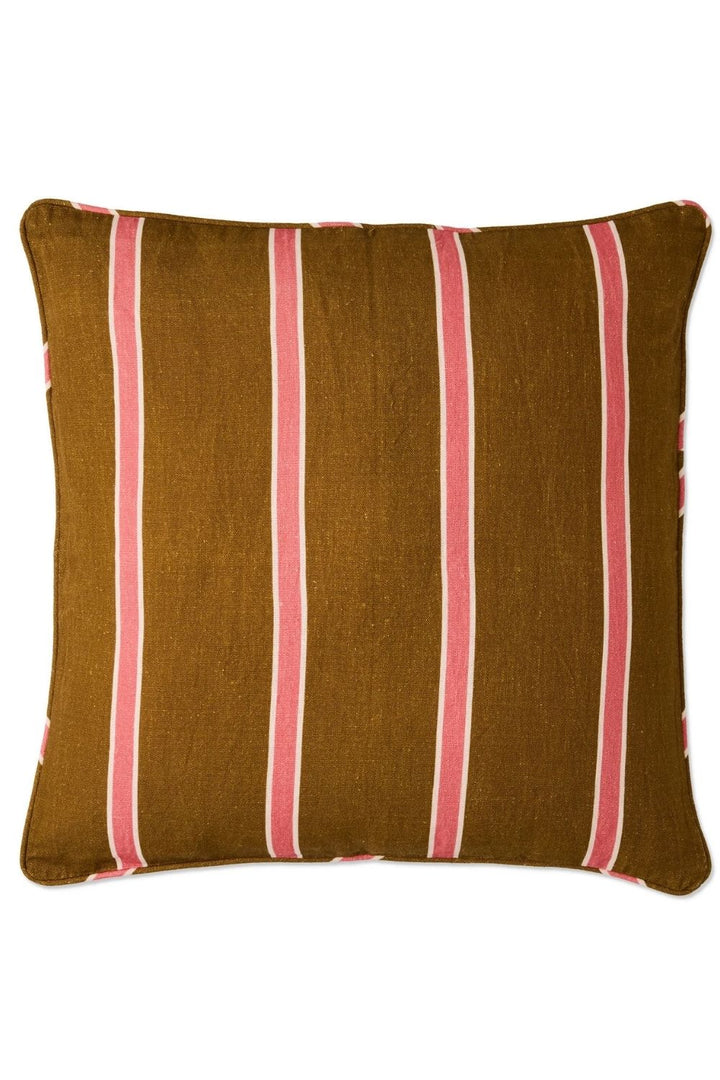 Carob Stripe Upholstery Square Lounge Cushion