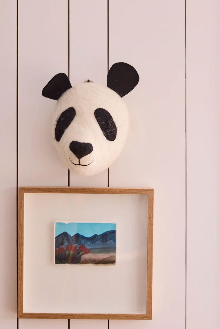Panda Felted Animal Wall Mount