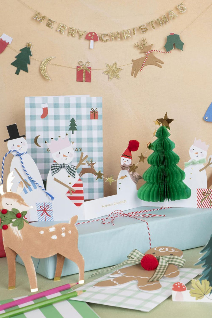 Snowman Family Concertina Christmas Card