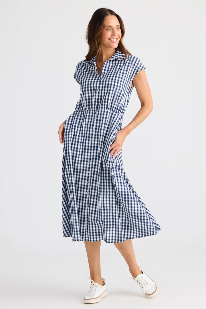 Musings Dress - Navy Gingham