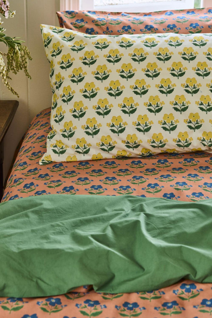 Kip&Co x Anna Spiro Indian Summer Yellow Organic Cotton Pillowcases 2P Standard