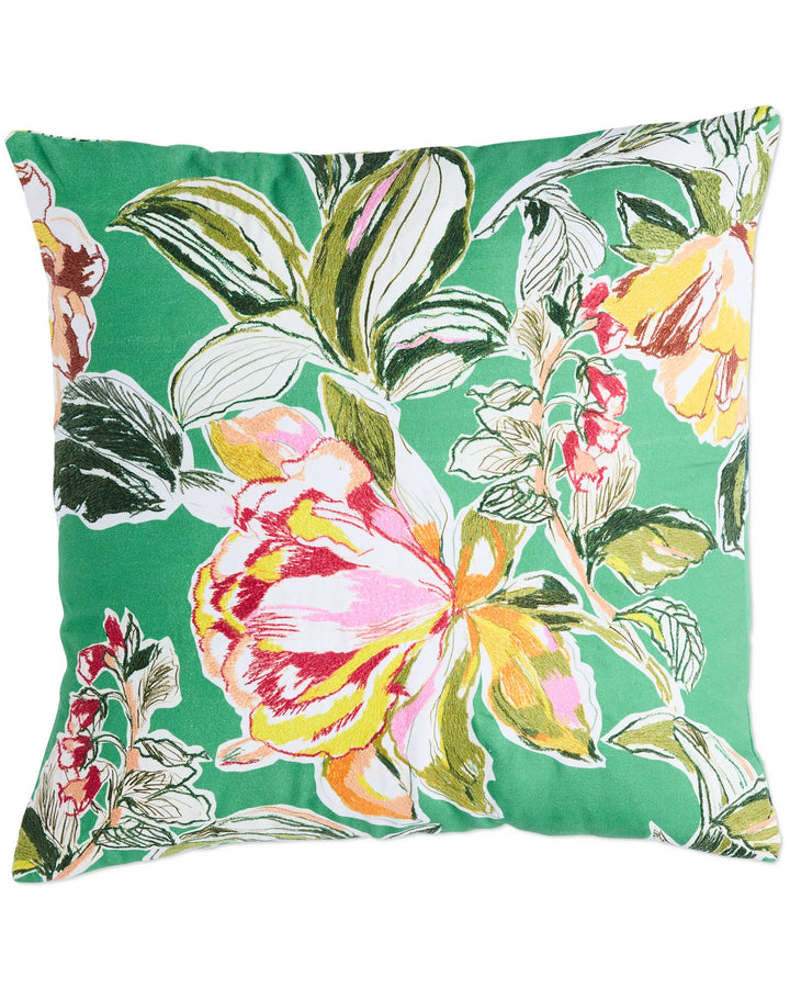 Somerset Green Embroidered Cushion