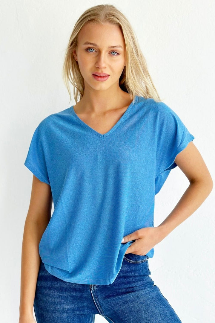 Lurex top Royal Blue