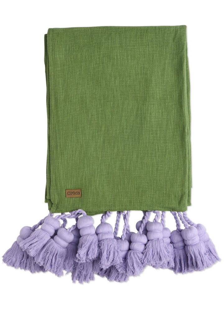Green With Envy Tassel Throw One Size