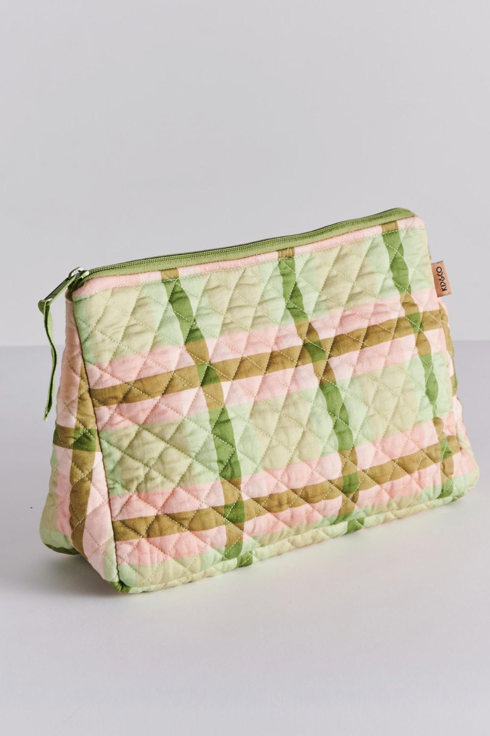 Pistachio Tartan Quilted Cotton Toiletry Purse One Size
