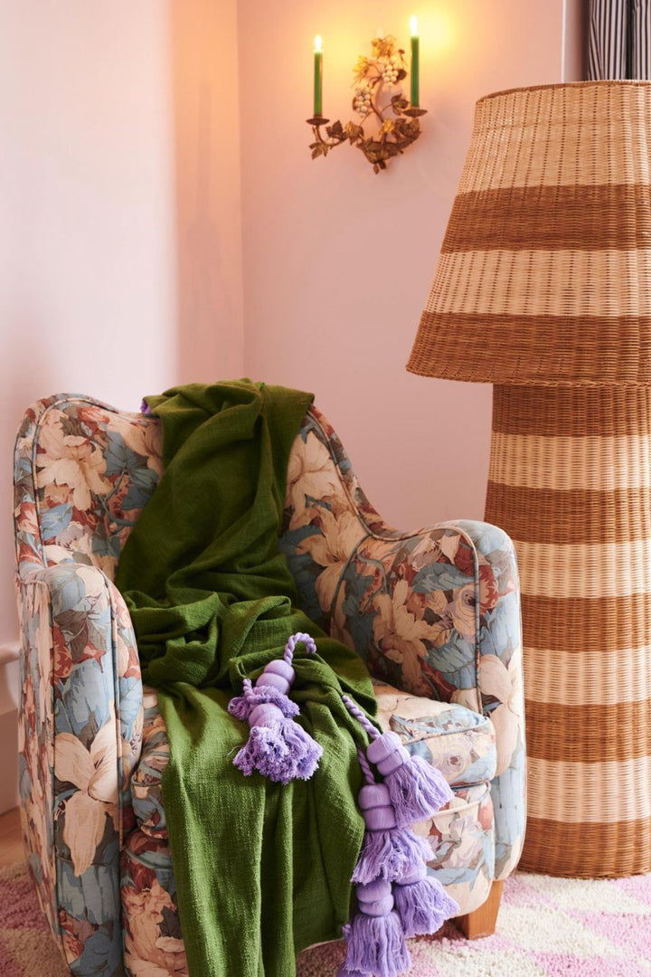 Green With Envy Tassel Throw One Size