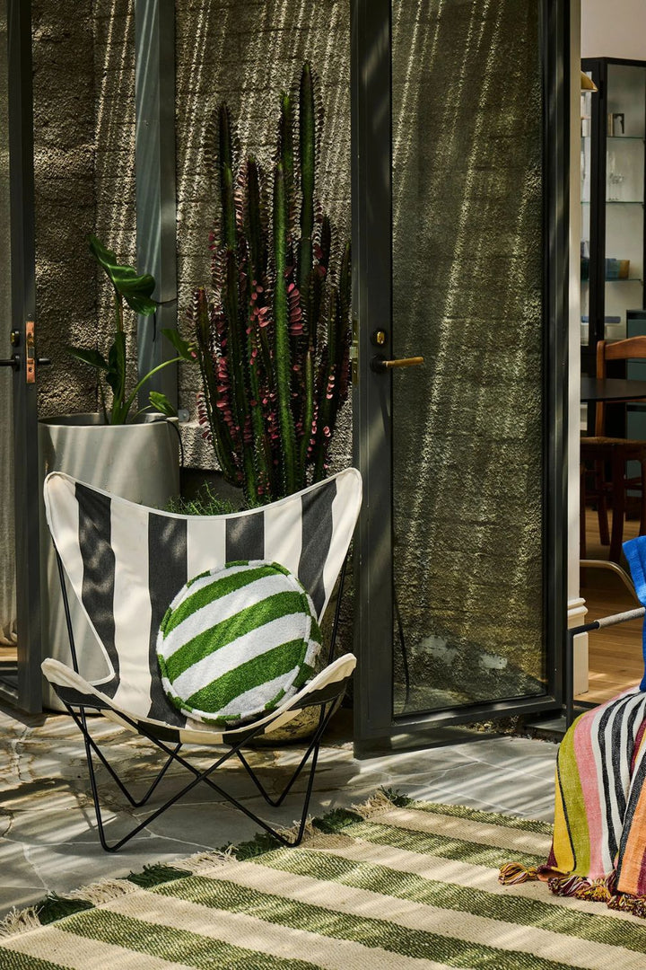 MOSS STRIPE BOUCLE PEA CUSHION