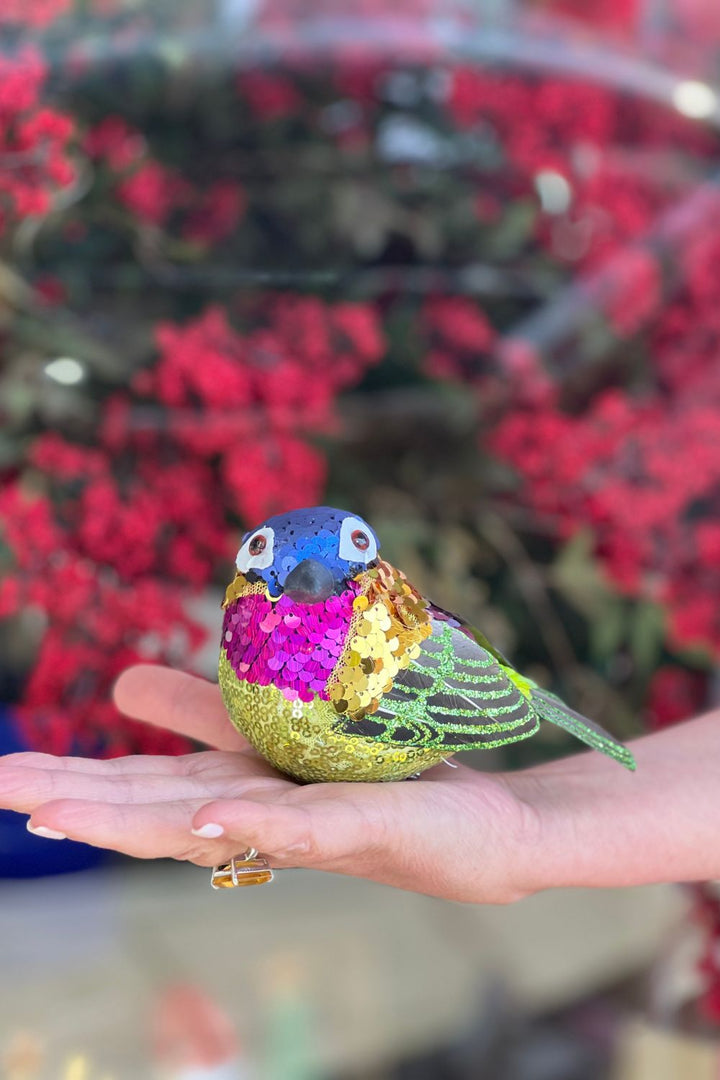 Jasper Clip on Sequin Bird Gold