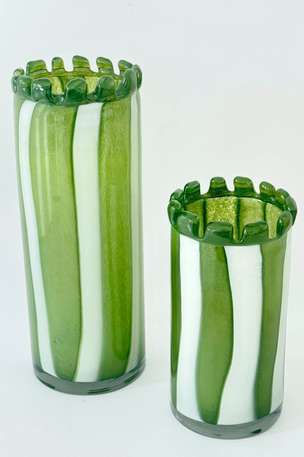 Pettine Stripe Glass Vase Short - Crate Expectations