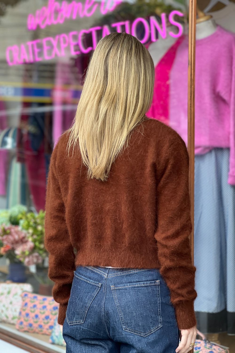 CHOCOLATE CROPPED CARDIGAN