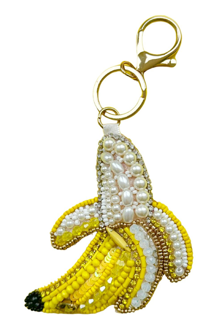 Pearly Banana Side Key Ring/Bag Charm