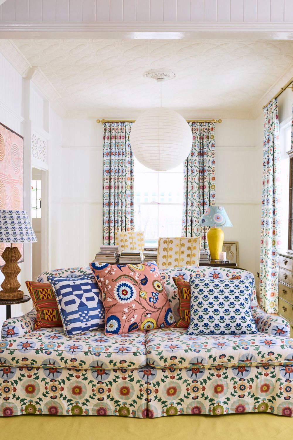 Kip&Co x Anna Spiro Isabelle Sunset Embroidered Cushion One Size