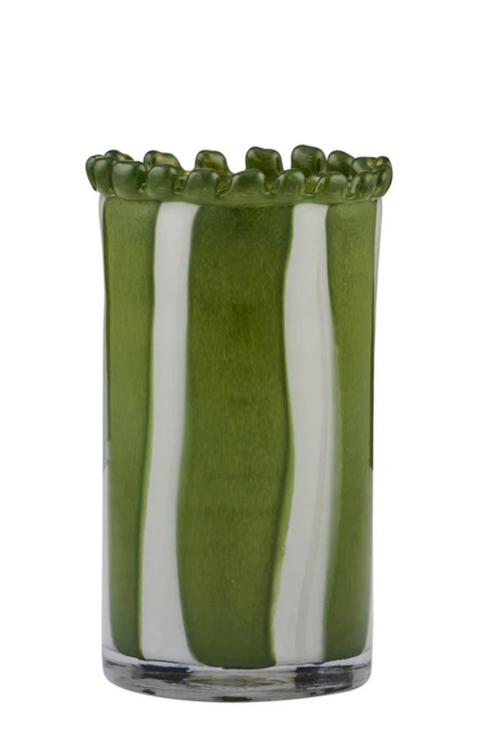Pettine Stripe Glass Vase Short - Crate Expectations