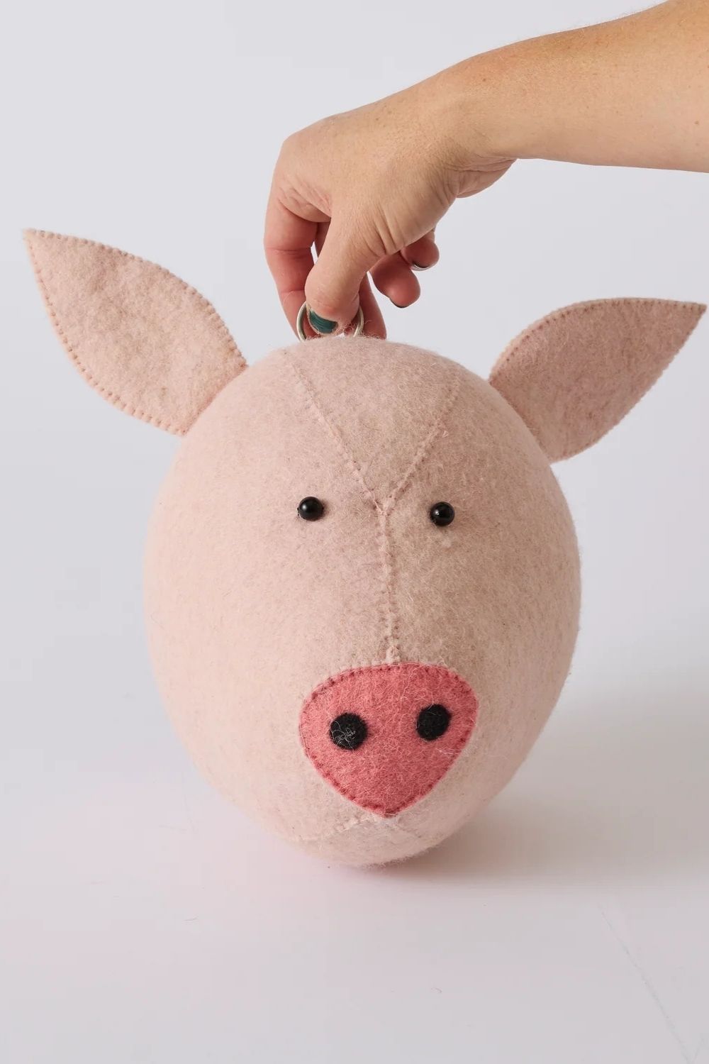 Pig Felted Animal Wall Mount