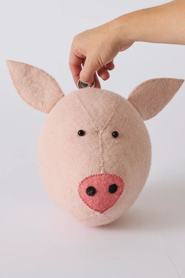 Pig Felted Animal Wall Mount